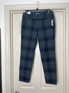 Old Navy, Navy Plaid Pixie Pants